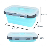 Boîte à lunch pliable en silicone Refine Factory 540 ml avec couvercle en PP sans BPA, récipient de stockage alimentaire pliable pour la préparation des repas
