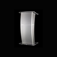 Conception pliable assemblage facile support de podium en plexiglas transparent pupitre chaire en acrylique pour sol