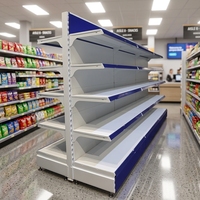 Étagère de présentation double face métallique légère Gansu pour magasin, rayonnage mural en métal pour supermarché
