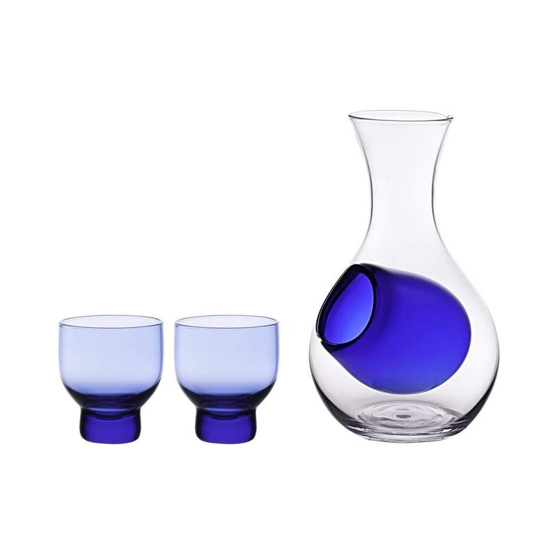Crystal Sake Glass and Decanter Colored