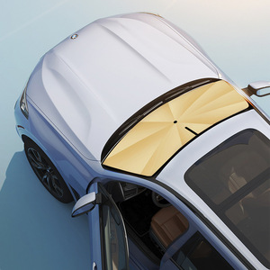 Pare-soleil de voiture en titane pour pare-brise avant 140x80cm, isolation thermique, protection solaire, utilisation générale, installation par ventouses - Product Image 2