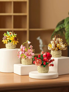 Blocs de construction en plastique pour bouquet de fleurs en pot, modèle de fleur éternelle DIY, petite série, logo personnalisé, commande mixte, entrepôt américain en stock - Product Image 3