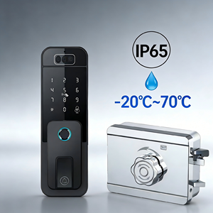 Serrure de porte intelligente Tuya Serrure intelligente en alliage d'aluminium contrôlée par Wifi avec stockage de mot de passe d'accès par clé de carte pour porte en verre dans les hôtels - Product Image 4