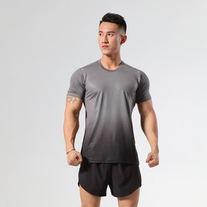 Camiseta deportiva transpirable absorbente de sudor para hombre, ropa deportiva elástica de secado rápido, de manga corta Camiseta deportiva para ocio deportivo - Product Image 3