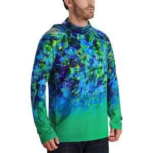 High Quality Fishing Shirts UPF50+ Polyester <b>Sunscreen</b> <b>Waterproof</b> Quick Dry UV Camisa Hoodie Performance Fishing Shirts - Product Image 4