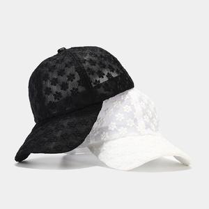 2025 Women's Baseball Cap New Korean Style Lace <b>Flower</b> Duckbill Trendy Beach Vacation Sun Protection Breathable Sun Hat - Product Image 6
