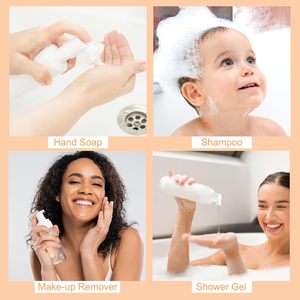 Flacon pompe en plastique PET transparent de 100 ml, 120 ml, 150 ml, 200 ml, 250 ml, distributeur de mousse cosmétique, tête de brosse en forme de cœur, nettoyant pour le visage - Product Image 5