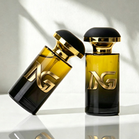 Flacon de parfum cylindrique de luxe à base lourde 50ml 100ml, vide, premium, avec pulvérisateur et couvercle doré
