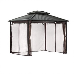 Moustiquaire universelle de remplacement pour gazebo 4 portes en PVC, avec rideaux latéraux à fermeture éclair pour jardin et patio - Product Image 4