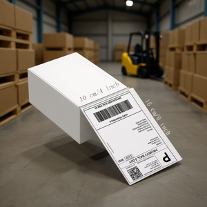 Papier pour étiquettes thermiques 4x6 pouces, autocollant rectangulaire blanc pour imprimantes thermiques, étiquettes de codes-barres pour la logistique et les supermarchés - Product Image 2