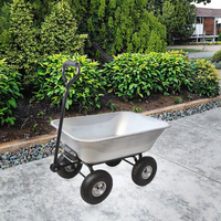 Chariot de manutention industriel à quatre roues avec benne basculante galvanisée de 85 L, OEM