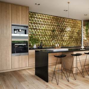 Gabinetes de Cocina Modernos Gris Brillante Precio Económico Gabinetes de Madera Gabinete de Cocina de Lujo - Product Image 5