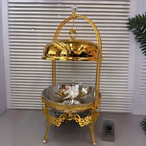 ถาดอุ่นอาหารสแตนเลสเคลือบทอง ขนาด 4.0 ลิตร พร้อมฝาปิด สำหรับเสิร์ฟบุฟเฟ่ต์ - Product Image 4