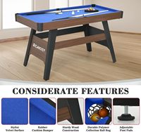 Table de billard miniature portable REAHOISY 54 pouces en bois d'ingénierie pour enfants, jeu d'intérieur à domicile avec accessoires complets, garantie 1 an