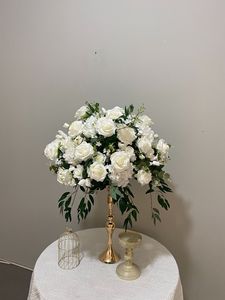 60 cm Green Plants White Flower Balls Dining Conference Wedding Proposals Window Displays Simulated <b>Table</b> Artificial Plant - Product Image 4