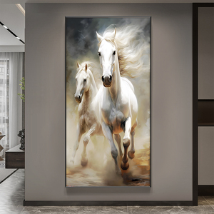 Quadro Decorativo da Ingresso Cavallo Moderno Lusso Leggero Dipinto da Appendere Atmosfera di Alta Classe Pittura in Porcellana Cristallina - Product Image 4