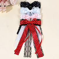 SASAacc Nouvelle épingle à cheveux coréenne à pois en dentelle avec nœud, un accessoire de coiffure doux et jeune au design ludique avec un nœud papillon.