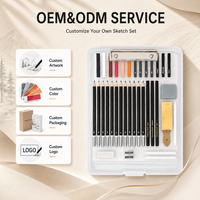 Kit de Crayons et Fournitures Artistiques Professionnelles pour Dessin et Croquis – Ensemble de Crayons à Dessiner et de Fusains HB pour Artistes LT73409