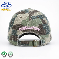 Casquette de baseball OCS Premium en tissu, 6 panneaux, style vintage, broderie de lettres, effet vieilli, avec logo personnalisé