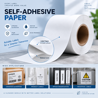 Rouleau de papier autocollant brillant, rouleau de papier auto-adhésif, rouleau d'étiquettes adhésives personnalisées pour bouteilles et étiquettes de produits, fournisseur en gros