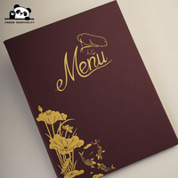 Couverture de menu en cuir PU écologique durable, dossier de menu personnalisé pour restaurant, imperméable pour une utilisation quotidienne