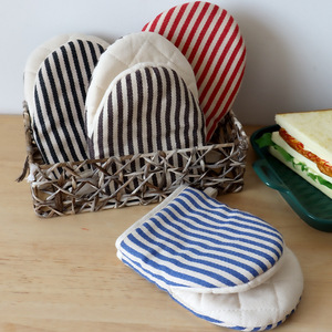 Gants de cuisine résistants à la chaleur, mitaines de four rayées antidérapantes en coton, lavables, pour la manipulation de vaisselle, bols et plateaux, <span class=keywords><strong>DanYa</strong></span> - Product Image 2