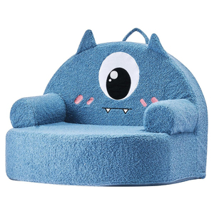 Movable & Washable Monster Style Teddy Plush <b>Cover</b> Comfy Foam Kids <b>Sofa</b> Toddler Chair with <b>Armrests</b> <b>for</b> Playroom Ideal Gifts - Product Image 1