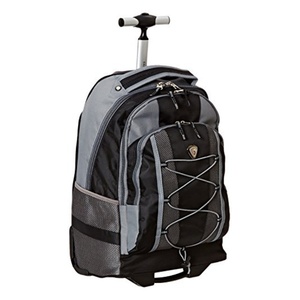 Free sample <b>Travel</b> duffel <b>bag</b> with <b>wheels</b> for carry-<b>on</b> suitcase luggage, overnight two-wheeled rolling backpack - Product Image 3