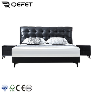 Muebles indios Dormitorio Cama Moderna Chica Dormitorio Muebles Simple Cama doble Cuero Lujo Moderno - Product Image 2