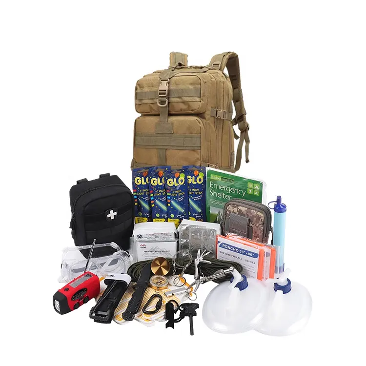 camping & hiking Disaster prevention kit Outdoor First Aid Kit Multiple Tools Camping Survival Bag Survival Kit