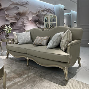 Franse luxe bank voor drie personen, woonkamer, Europese stijl, lederen bankstel, 123 combinatie, villa, hotelmeubilair - Product Image 6