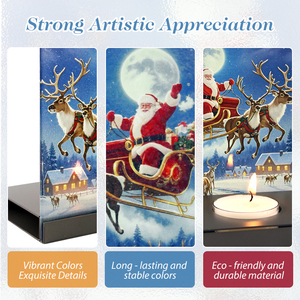 Custom Santa Claus Reindeer Sleigh Rectangle <b>Tea</b> <b>Light</b> Holder Durable High Quality Christmas Home Decoration Memorial - Product Image 4
