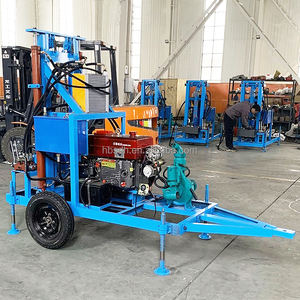 수제 정원 관개 150m 30HP 디젤 유압 미니 바퀴 트레일러 진흙 펌프 물 우물 드릴링 장비 기계 - Product Image 5