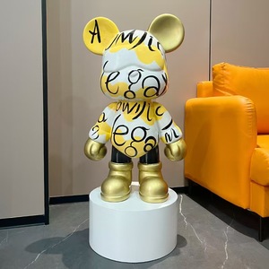 Nuova Scultura in Resina Personalizzata, Statua <span class=keywords><strong>di</strong></span> Orso Colorata, Decorazione per la Casa, Scultura Artistica <span class=keywords><strong>di</strong></span> Orso Graffiti con Salvadanaio - Product Image 3