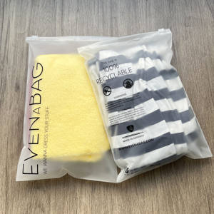 ถุงซิปพลาสติกโลโก้ส่วนตัวรักษ์โลก ถุงใส่เสื้อผ้าแบบกำหนดเอง ถุงบรรจุภัณฑ์เสื้อผ้าโพลี สำหรับธุรกิจขนาดเล็ก - Product Image 6