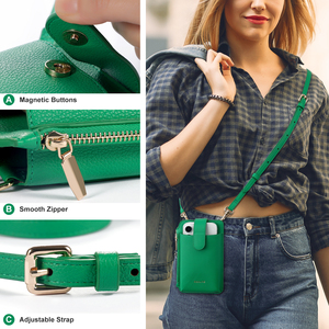 Portefeuille à bouton magnétique; Sac à bandoulière minimaliste pour femme en PU avec sangle réglable, pour téléphone portable - Product Image 4