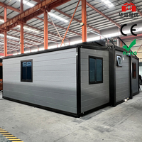 Casas Contenedor de Acero Plegables y Expandibles de 20 pies, Modelo 2024, Modernas, Impermeables, Prefabricadas, Tipo Granny Flat, en Venta