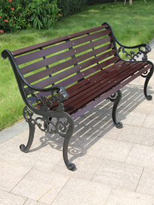 Livraison Gratuite - Design Minimaliste Moderne - Patio - Bois Massif - Jardin Extérieur - Anti-corrosion - Cadre en Fer Forgé - Double - Product Image 2