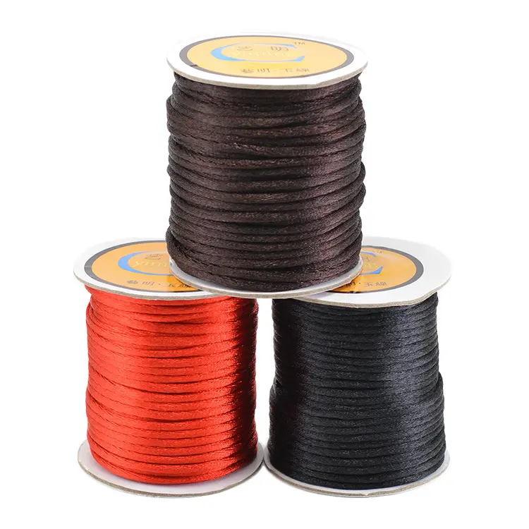 Rolos de 10 peças de 38 metros e 3.0mm, corda trançada forte de cetim de seda, corda de nylon, pulseira diy, fabricação de achados, fio para miçangas