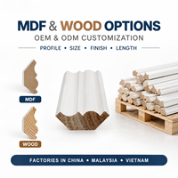 Moulures décoratives personnalisées en MDF et en bois pour murs et plafonds intérieurs, fabricant OEM ODM