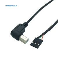 Cable USB B Macho a Conector USB de 5 Pines Hembra de 90 Grados y 50 cm para Placa Base PCB, Impresora Dupont