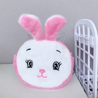 Vente en gros de mini porte-monnaie en peluche Kawaii, motif chaton ou lapin, sac de rangement, pochette à monnaie, porte-clés en peluche, cadeau créatif pour filles