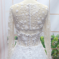 Luxe 3D Fleur Sequin Perle Aline Robe De Mariée 2 en 1 Pièce Sparkle Robe De Mariée avec Illusion Retour Conception Nouvelle Arrivée