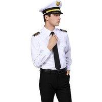 Camisa de Uniforme de Piloto de Verano Personalizada para Hombre, Camisa de Trabajo de Capitán de Manga Larga Blanca, Cadete de Aviación