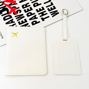 Ensemble porte-carte d'identité et porte-passeport en cuir PU, étiquette de bagage, couverture de passeport en cuir PU, étiquette de bagage de <span class=keywords><strong>voyage</strong></span> pour les voyages d'affaires - Product Image 3