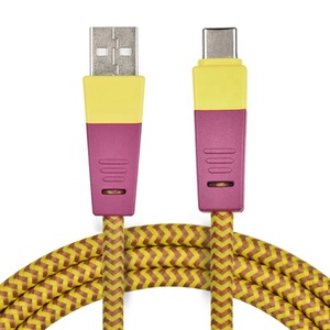 1M de color marrón amarillo W tejido de Nylon trenzado USB de tipo A USB-C <span class=keywords><strong>2</strong></span>,0 de carga Cable de la fecha para el Smartphone - Product Image 6