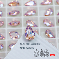 Dongzhou haute qualité K9 goutte d'eau strass placage couleur fantaisie pierre vente en gros perles de cristal en vrac pour bijoux accessoires