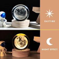 Lampe de nuit en cristal 3D en forme de pissenlit alimentée par USB pour la décoration des centres de table