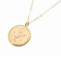 Gemnel Dainty Costume Mujeres Joyería Rose Coin 925 Collar de flores de plata esterlina