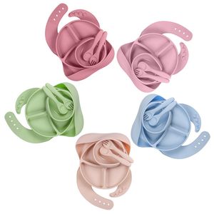 Vente en gros <span class=keywords><strong>de</strong></span> tapis pour bébé sans BPA tasse diviseur écologique pour enfants cuillère vaisselle en silicone ensemble d'alimentation pour bébé bol à <span class=keywords><strong>ventouse</strong></span> plaque en silicone - Product Image 4